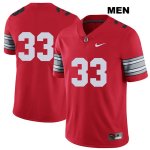 Men's NCAA Ohio State Buckeyes Master Teague #33 College Stitched 2018 Spring Game No Name Authentic Nike Red Football Jersey MM20Q54WI